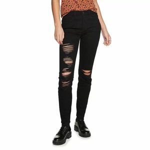 Juniors' SO Low Rise Skinny Jeans, Girl's, Size: 0/24W, Black